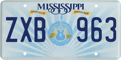MS license plate ZXB963
