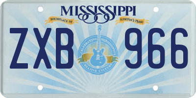 MS license plate ZXB966