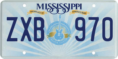 MS license plate ZXB970