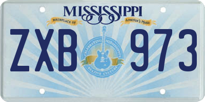 MS license plate ZXB973