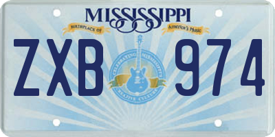 MS license plate ZXB974