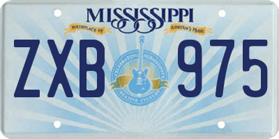 MS license plate ZXB975