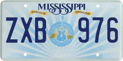 MS license plate ZXB976