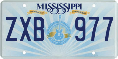 MS license plate ZXB977