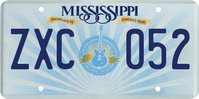 MS license plate ZXC052