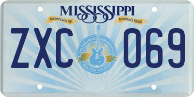 MS license plate ZXC069
