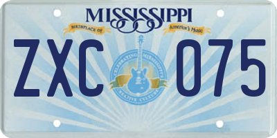 MS license plate ZXC075
