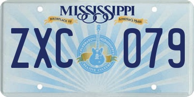 MS license plate ZXC079