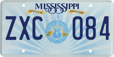 MS license plate ZXC084