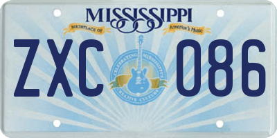 MS license plate ZXC086