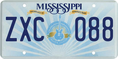 MS license plate ZXC088