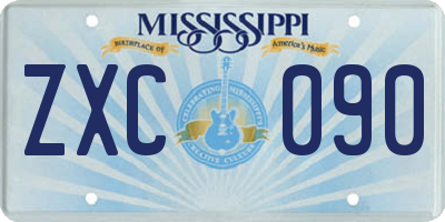 MS license plate ZXC090