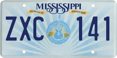 MS license plate ZXC141