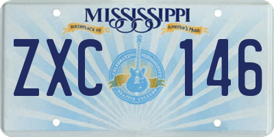MS license plate ZXC146