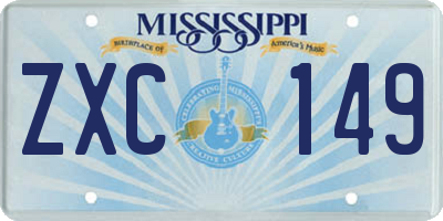 MS license plate ZXC149