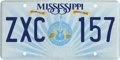 MS license plate ZXC157