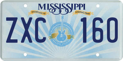MS license plate ZXC160