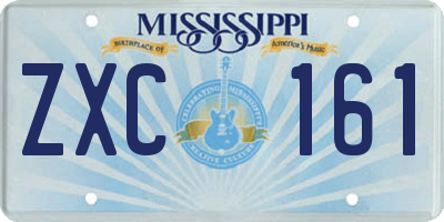 MS license plate ZXC161