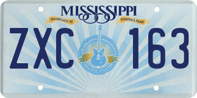 MS license plate ZXC163