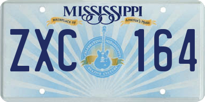 MS license plate ZXC164