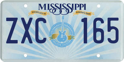 MS license plate ZXC165