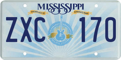 MS license plate ZXC170