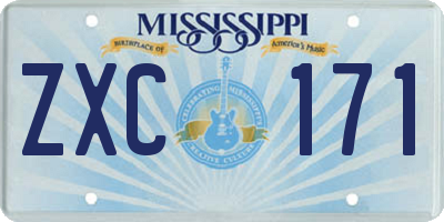 MS license plate ZXC171