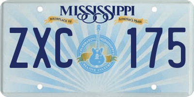 MS license plate ZXC175