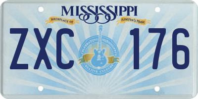 MS license plate ZXC176