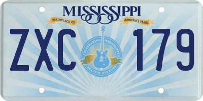 MS license plate ZXC179