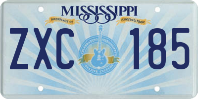 MS license plate ZXC185