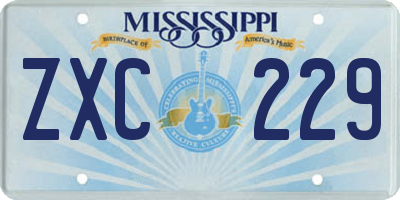 MS license plate ZXC229