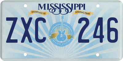 MS license plate ZXC246
