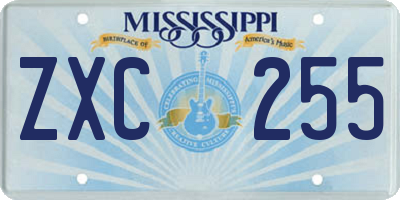 MS license plate ZXC255