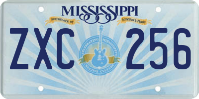 MS license plate ZXC256
