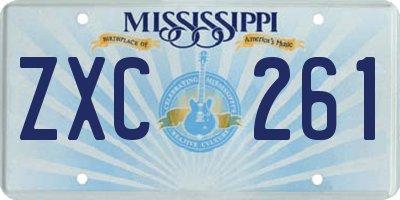 MS license plate ZXC261
