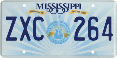 MS license plate ZXC264