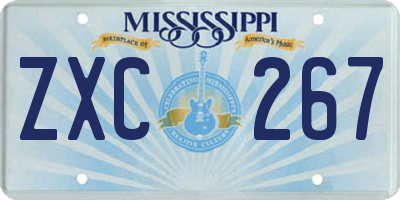 MS license plate ZXC267