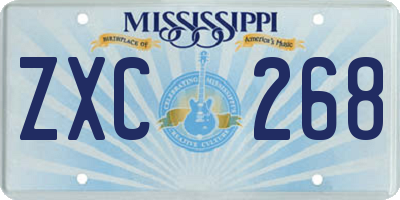 MS license plate ZXC268