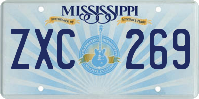 MS license plate ZXC269