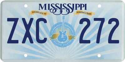 MS license plate ZXC272