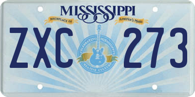 MS license plate ZXC273