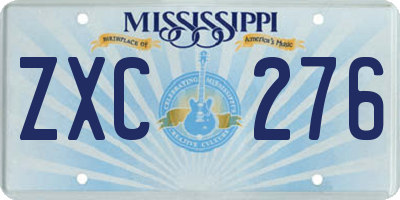 MS license plate ZXC276