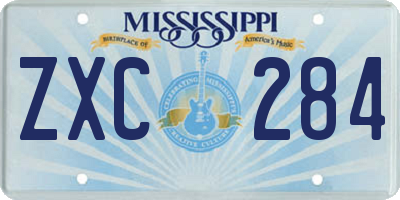 MS license plate ZXC284