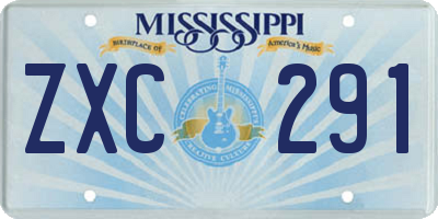 MS license plate ZXC291