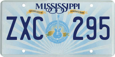 MS license plate ZXC295
