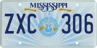 MS license plate ZXC306