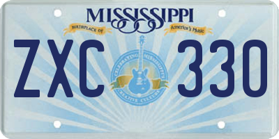 MS license plate ZXC330