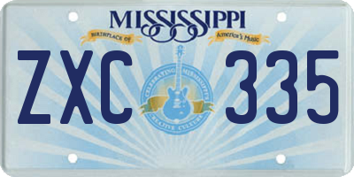 MS license plate ZXC335