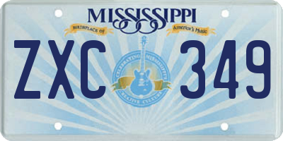 MS license plate ZXC349